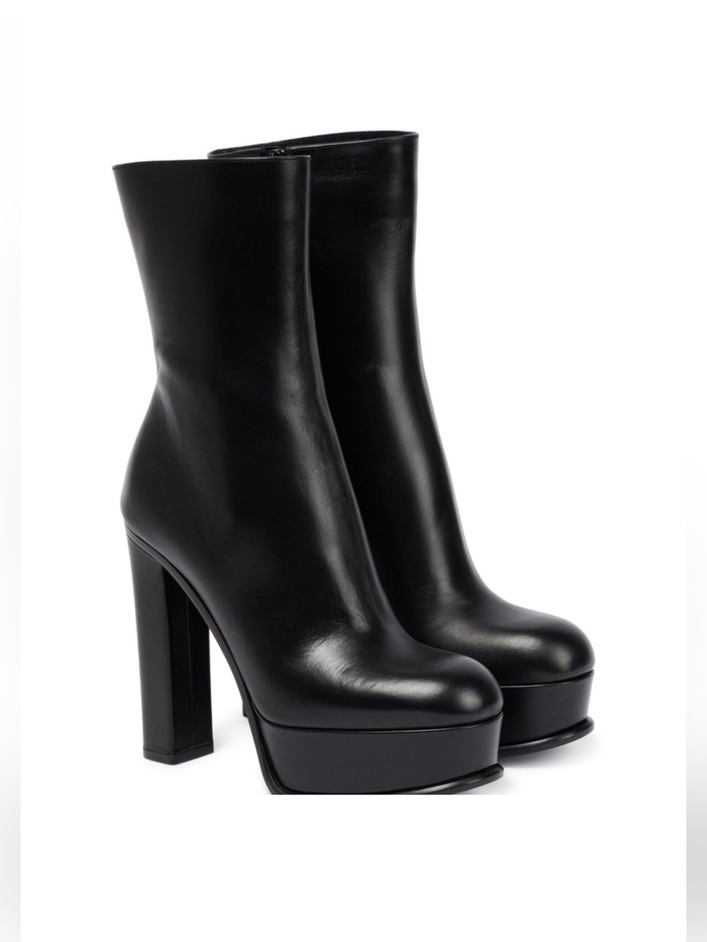 Alexander McQueen Platform Ankle Boots 38 Black Leather Avant-Garde Y2K